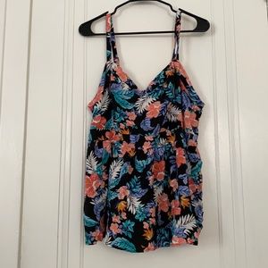 Tropical floral tank top
